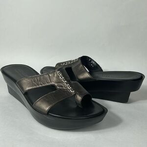 Women’s DONALD J PLINER shoes sandals Charla size 7.5 N leather metallic